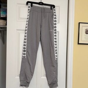 adidas Light Gray Trefoil Stripe Track Pants